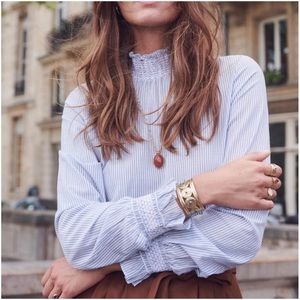 SÉZANE Cathy Long Sleeve Stripes Blouse